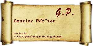 Geszler Péter névjegykártya