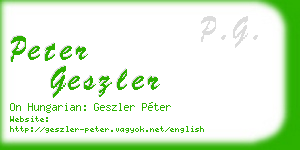peter geszler business card
