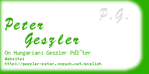 peter geszler business card